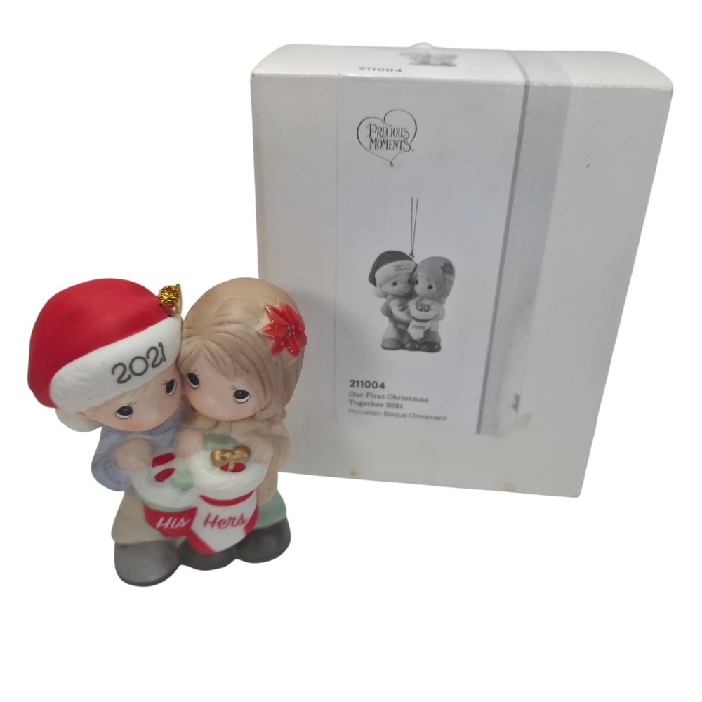 Precious Moments Porcelain Ornament Our First Christmas Together 2021 Hang Read